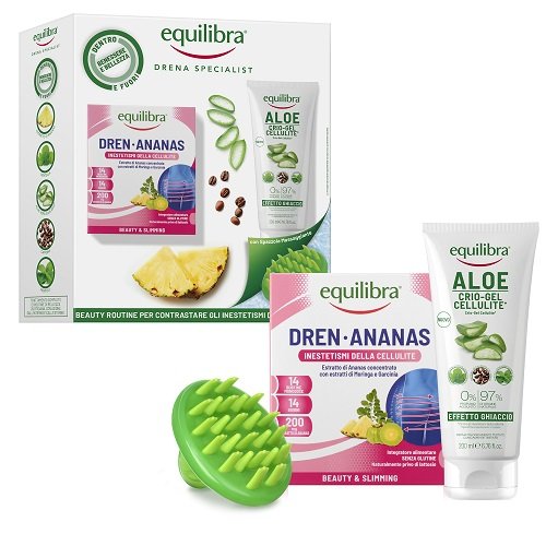 EQUILIBRA DRENA SPECIALIST 1 EQUILIBRA DREN ANANAS 14 BUSTINE + 1 EQULIBRA ALOE CRIO GEL CELLULITE 200 ML