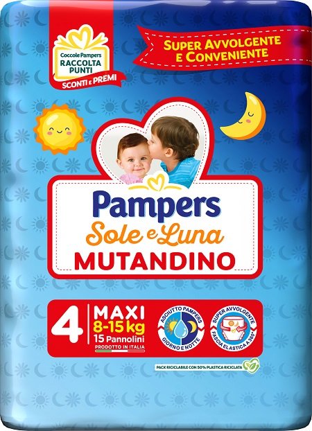 PAMPERS SOLE LUNA MUTANDINA MAXI 15 PEZZI