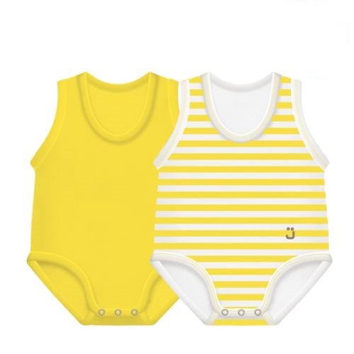 J BIMBI BODY 0-36M BIO COTTON SUMMER 2-PACK GIALLO