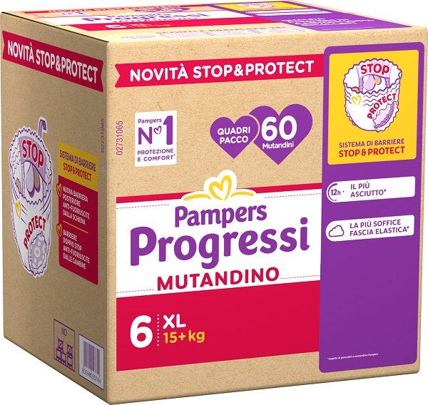 PAMPERS PROGRESSI MUTANDINA QUADRI XL 60 PEZZI