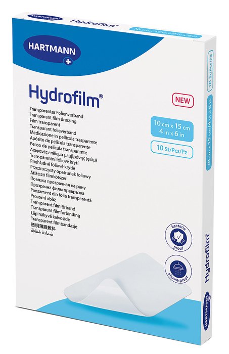 MEDICAZIONE ADESIVA TRASPARENTE IN POLIURETANO HYDROFILM BT 10X15CM 10 PEZZI