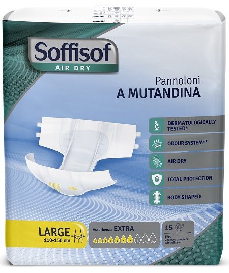 PANNOLINO MUTANDINA AIR DRY SOFFISOF EXTRA L 15 PEZZI