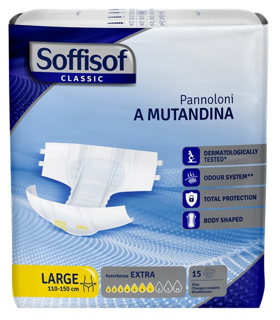 PANNOLINO MUTANDINA SOFFISOF CLASSIC EXTRA L 15 PEZZI