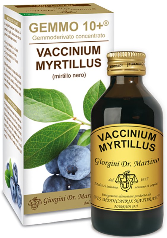 GEMMO 10+ GEMMODERIVATO CONCENTRATO VACCINIUM MYRTILLUS MIRTILLO NERO SENZA ALCOOL 100 ML