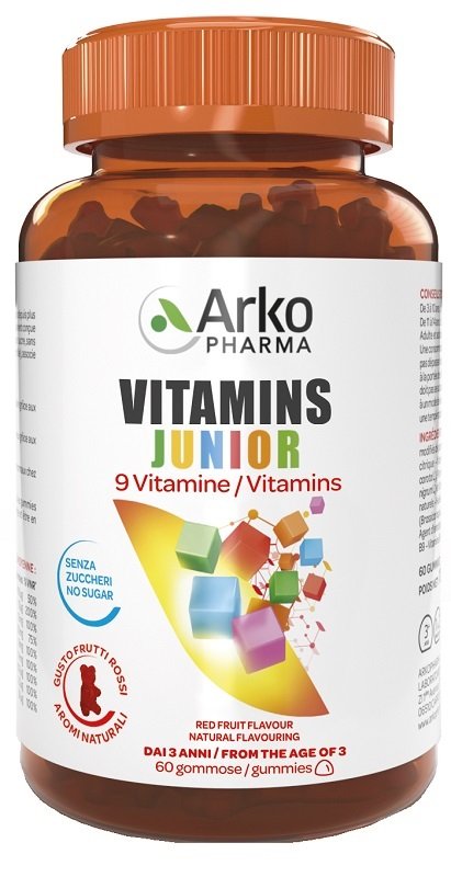 VITAMINS JUNIOR 60 GUMMIES SENZA ZUCCHERI GUSTO FRUTTI ROSSI
