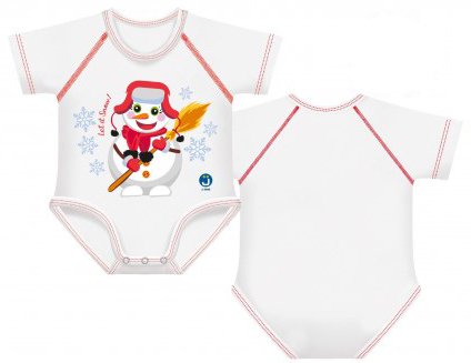 BODY 0-36M BIO COTTON WARM LET IT SNOW PUPAZZO DI NEVE