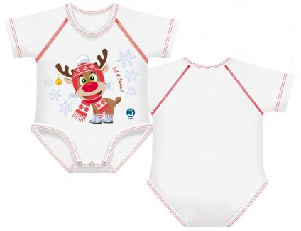 BODY 0-36M BIO COTTON WARM LET IT SNOW RENNA