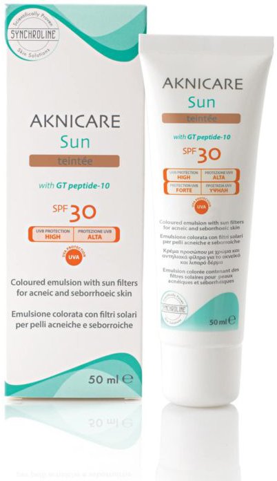 CREMA COLORATA PROTETTIVA SOLARE PER PELLE ACNEICA AKNICARE SUN TEINTEE%27 DORE%27 TUBETTO 50 ML