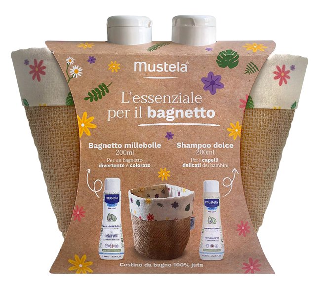 MUSTELA COFANETTO PANIER 23 1 MUSTELA BAGNETTO MILLE BOLLE 200 ML + 1 MUSTELA SHAMPOO DOLCE 200 ML