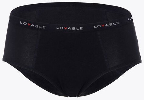 LOVABLE PERIOD PANTIES SLIP FLUSSO MEDIO NERO TAGLIA SMALL