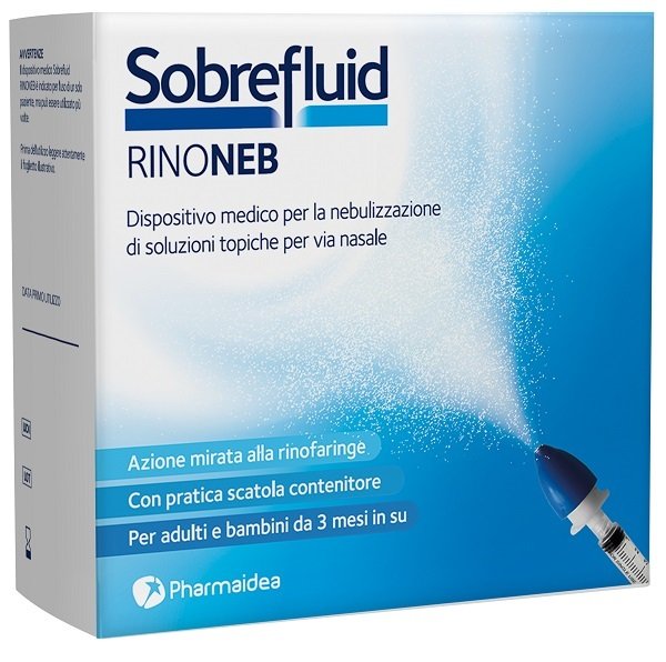 SOBREFLUID RINONEB DISPOSITIVO NEBULIZZATORE + SIRINGA LUER  LOCK DA 50 ML + AGOCANNULA PER PRELIEVO SOLUZIONE