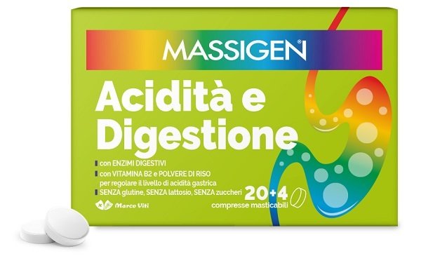 MASSIGEN ACIDITA%27 E DIGESTIONE 24 COMPRESSE MASTICABILI