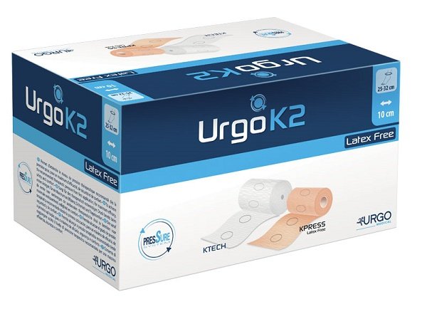 BENDAGGIO URGOK2 LATEX FREE KIT BENDAGGIO T2 CAVIGLIA 25-32 2 PEZZI 10 CM