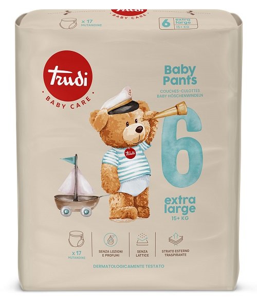 TRUDI BABY CARE PANTS EXTRA LARGE 15+ KG 17 PEZZI