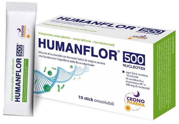 HUMANFLOR 500 NUCLEOTIDI 10 STICK OROSOLUBILI DA 1,5 G