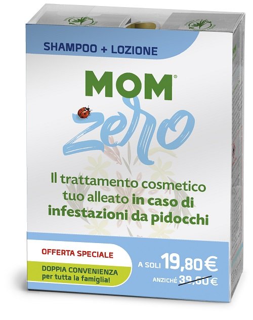 MOM ZERO BIPACK KIT PREVENZIONE COMPOSTO DA FLACONE SHAMPOO 200 ML + FLACONE LOZIONE SPRAY 100 ML