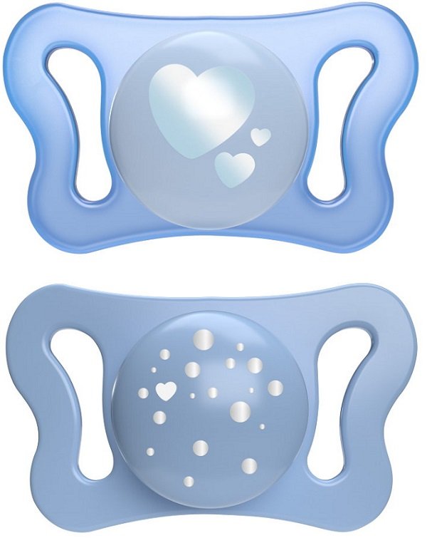 CHICCO SUCCHIETTO MICRO AZZURRO SILICONE 0-2M 2 PEZZI