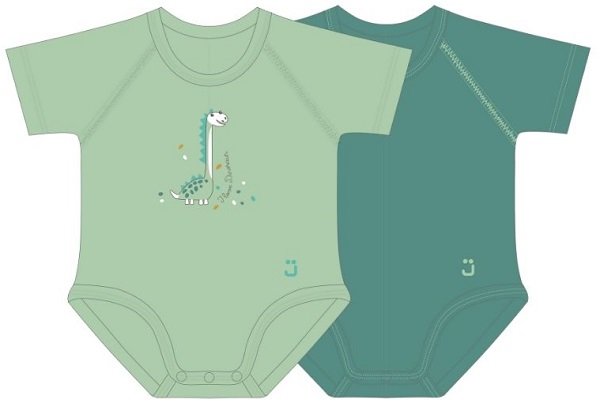 J BIMBI BODY 0-36M BIO COTTON 4SEASON 2-PACK PINO