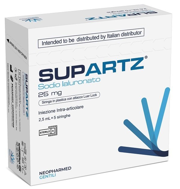 SIRINGA PRERIEMPITA INTRA-ARTICOLARE SUPARTZ ACIDO IALURONICO 25 MG 2,5 ML 5 PEZZI