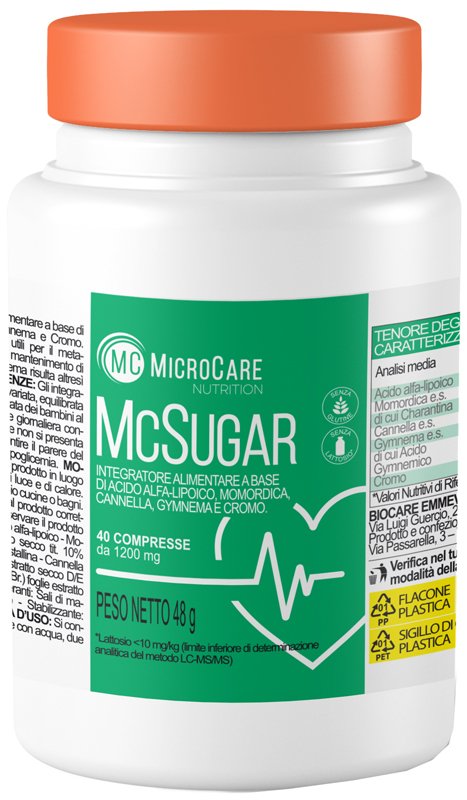 MICROCARE NUTRITION MC SUGAR 40 COMPRESSE DA 1200 MG