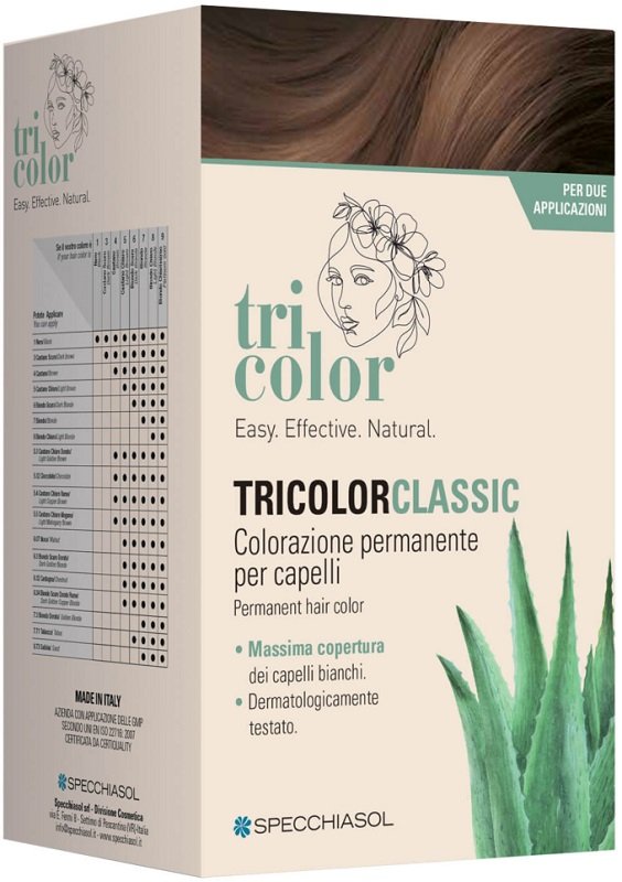 TRICOLOR CLASSIC 6,34 MARRON GLACE%27 2 TUBI 50 ML + 2 SHAKER 50 ML + 4 BUSTINE 8 ML