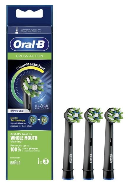 ORALB POWER REFILL EB50 CROSSACTION BLACK 3 PEZZI