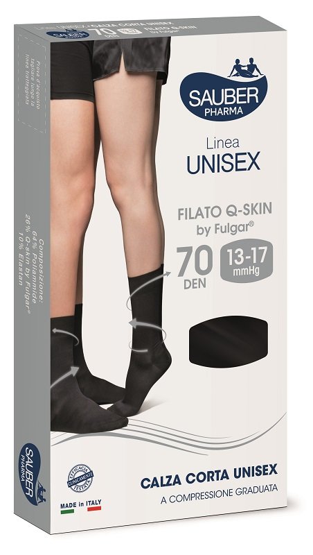 SAUBER PHARMA UNISEX QSKIN CALZA CORTA 70 BLU SMALL