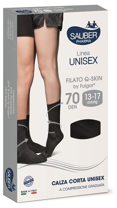SAUBER PHARMA UNISEX QSKIN CALZA CORTA 70 BLU MEDIUM