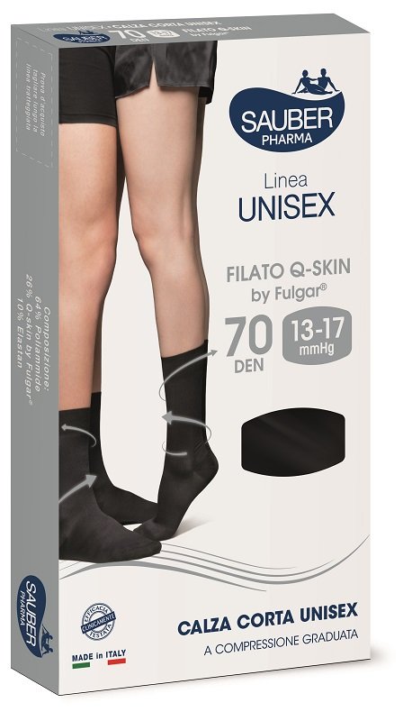 SAUBER PHARMA UNISEX QSKIN CALZA CORTA 70 BLU LARGE