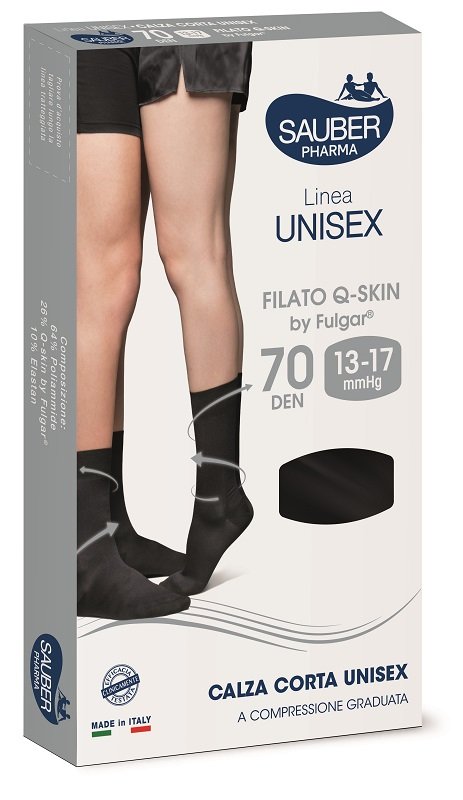 SAUBER PHARMA UNISEX QSKIN CALZA CORTA 70 BLU EXTRA LARGE