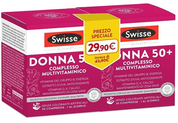 SWISSE MULTIVITAMINICO DONNA 50+ 30 COMPRESSE BIPACK