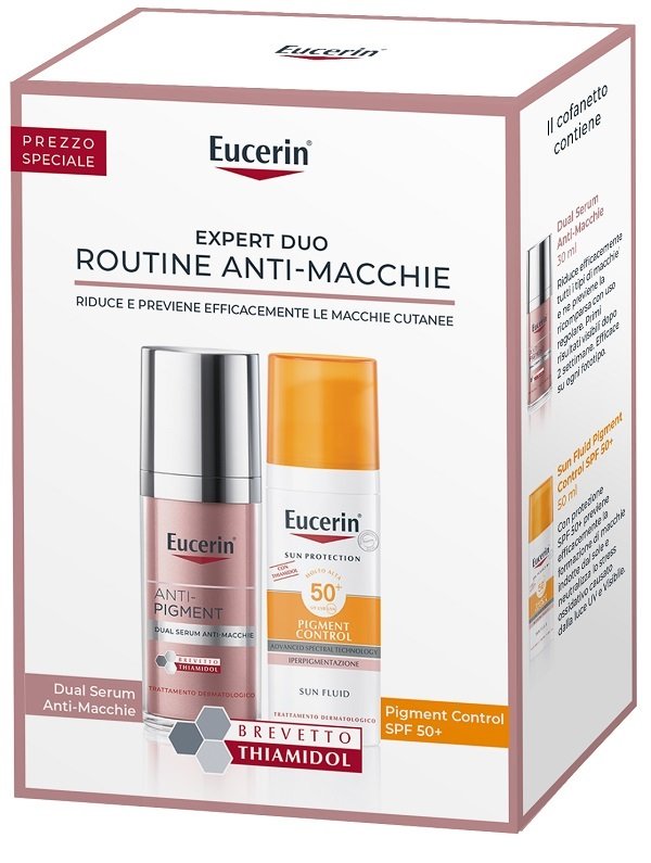 EUCERIN EES ROUTINE PACK AP SUN Q1 2025 1 ANTI PIGMENT DUAL SERUM ANTI MACCHIE 30 ML + 1 PIGMENT CONTROL SUN FLUID SPF50+ 50 ML