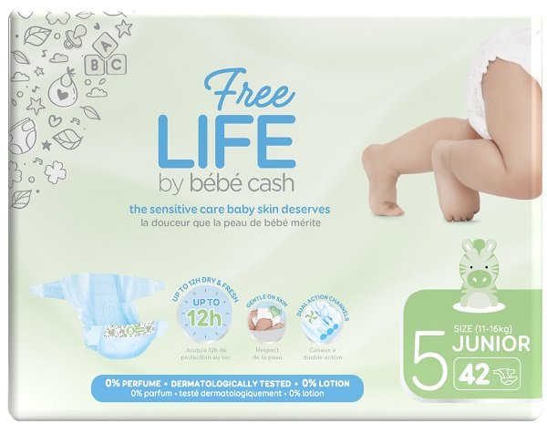 FREELIFE BY BEBECASH JUNIOR TAGLIA 5 11-25 KG GIROVITA 41-62 CM 42 PEZZI