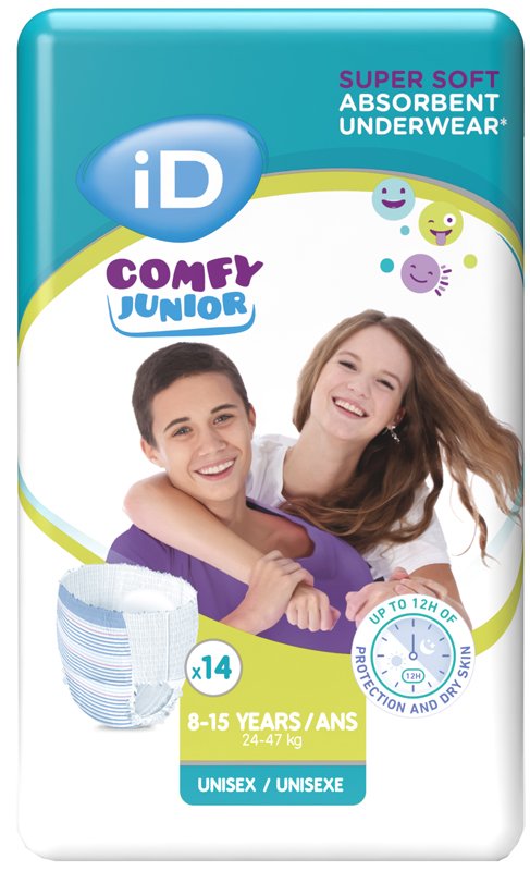 PANNOLINO MUTANDINA ID COMFY PANTS NIGHT 24-47 KG 8-15 ANNI SMALL 14 PEZZI