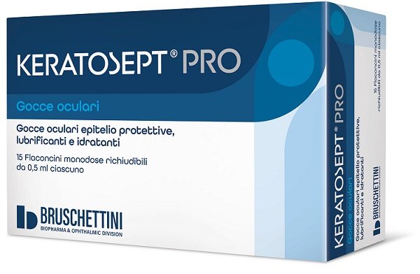 GOCCE OCULARI KERATOSEPT PRO 15 FLACONCINI MONODOSE RICHIUDIBILI DA 0,5 ML