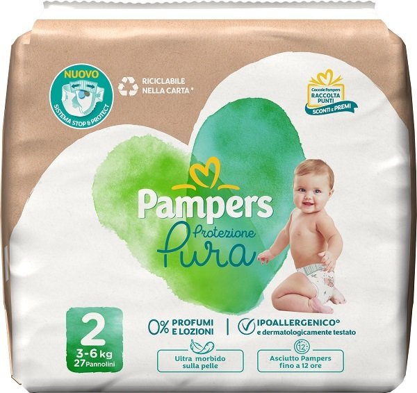 PAMPERS PROTEZIONE PURA MINI PANNOLINI 27 PEZZI