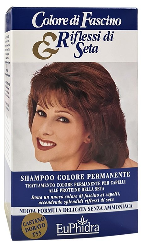 EUPHIDRA COLORE DI FASCINO & RIFLESSI DI SETA SHAMPOO COLORE PERMANENTE 55 CASTANO DORATO 120 ML