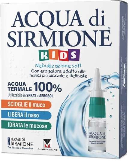 ACQUA DI SIRMIONE KIDS NEBULIZZAZIONE SOFT ACQUA TERMALE 100% 6 FLACONCINI PLURIDOSE DA 15 ML