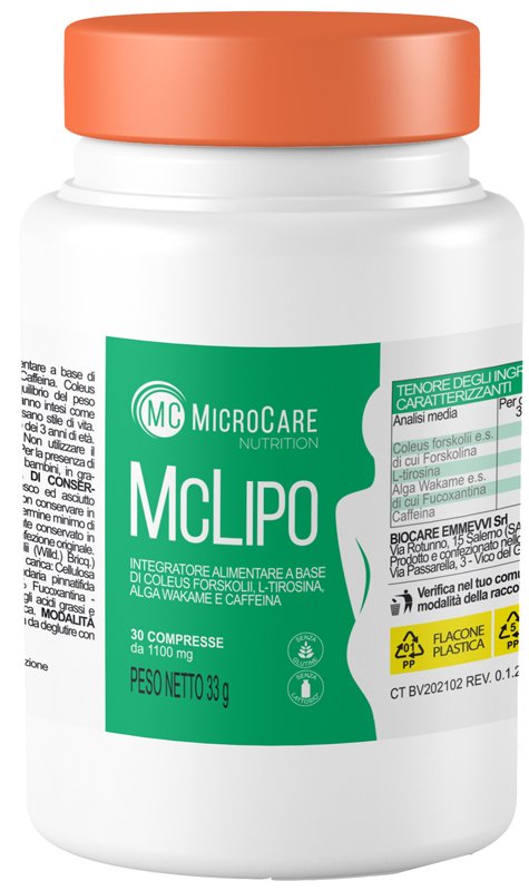 MICROCARE NUTRITION MC LIPO 30 COMPRESSE DA 1100 MG