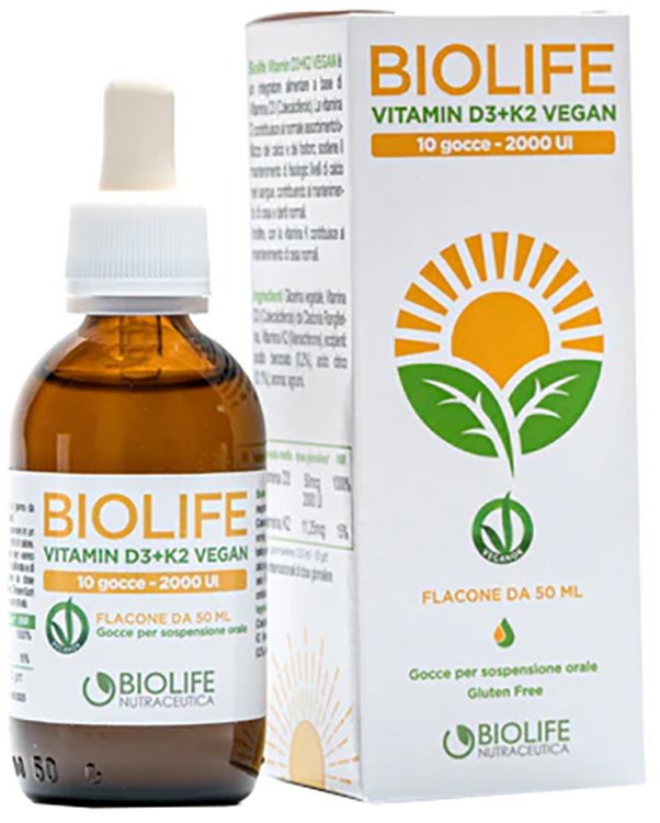 BIOLIFE VITAMIN D3+K2 VEGAN GOCCE 50 ML