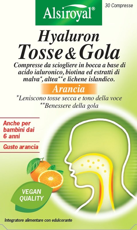 HYALURON TOSSE & GOLA ARANCIA 30 COMPRESSE MASTICABILI