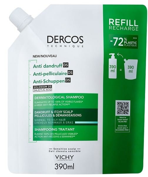 DERCOS TECHNIQUE SHAMPOO ANTIFORFORA DS GRASSI REFILL 390 ML