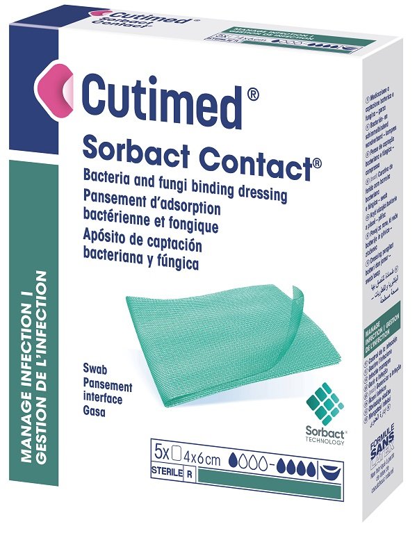 MEDICAZIONE IDROFOBICA CUTIMED SORBACT CONTACT 4X6 CM 5 PEZZI