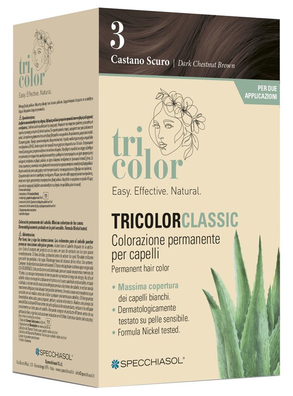 TRICOLOR CLASSIC 3 CASTANO SCURO 2 TUBI 50 ML + 2 SHAKER 50 ML + 4 BUSTINE 8 ML