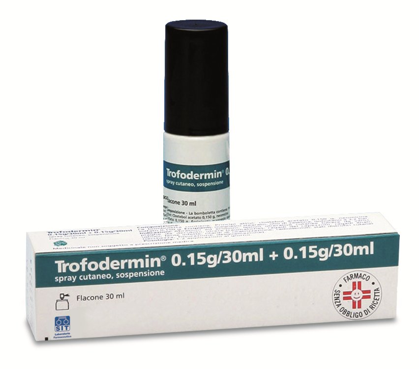 TROFODERMIN 5% + 5% SPRAY CUTANEO, SOSPENSIONE FLACONE 30 ML