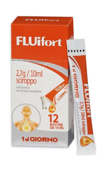 FLUIFORT 2,7 G/10 ML SCIROPPO 2,7 G/10 ML SCIROPPO 12 BUSTINE IN PET/PE/AL/PE