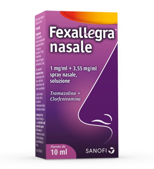 FEXALLEGRA NASALE 1 MG/ML + 3,55 MG/ML SPRAY NASALE SOLUZIONE 1 MG/ML + 3,55 MG/ML SPRAY NASALE, SOLUZIONE 1 FLACONE DA 10 ML