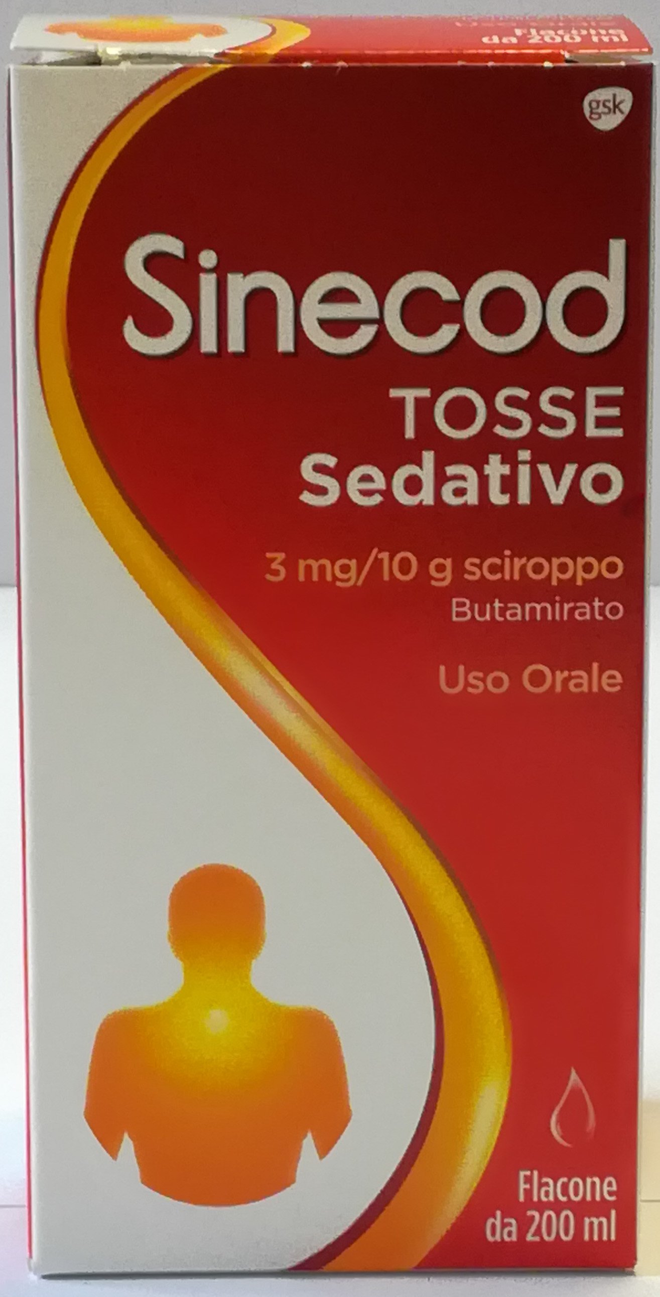 SINECOD TOSSE SEDATIVO 3 MG/10 G SCIROPPO FLACONE DA 200 ML CON MISURINO TARATO