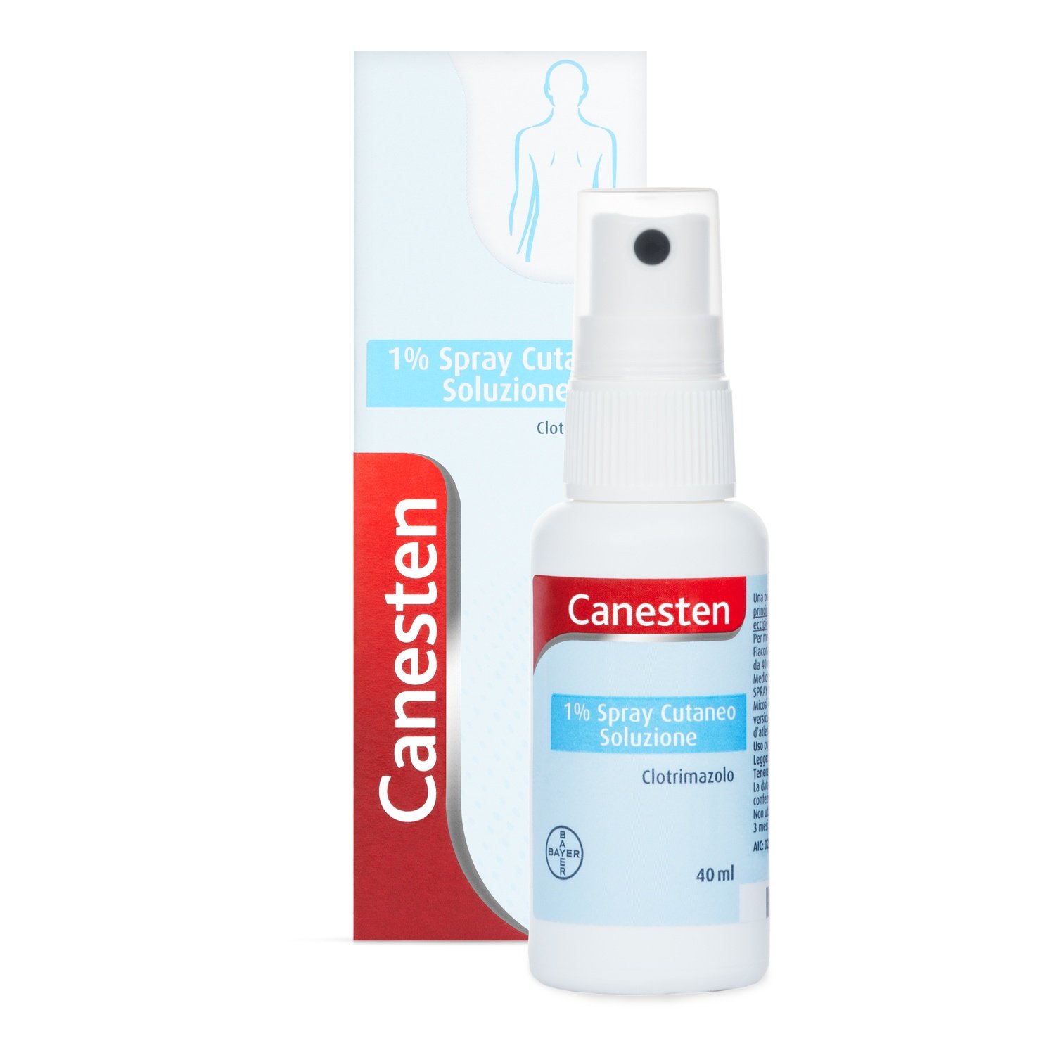 CANESTEN 1% 1% SPRAY CUTANEO SOLUZIONE 1 FLACONE IN PE DA 40 ML CON POMPA DOSATRICE
