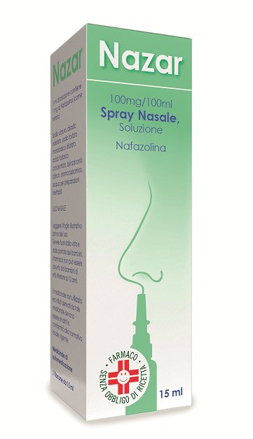 NAZAR 100 MG/100 ML SPRAY NASALE, SOLUZIONE 1 MG/ML SPRAY NASALE SOLUZIONE 1 FLACONE IN VETRO DA 15 ML